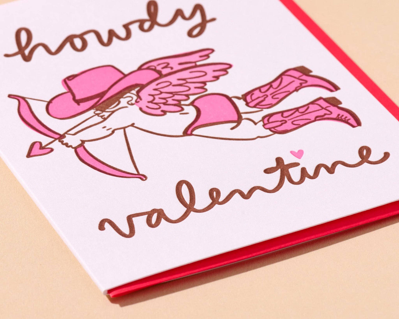 Howdy Cupid Western Letterpress Valentine  Card - Made in USA