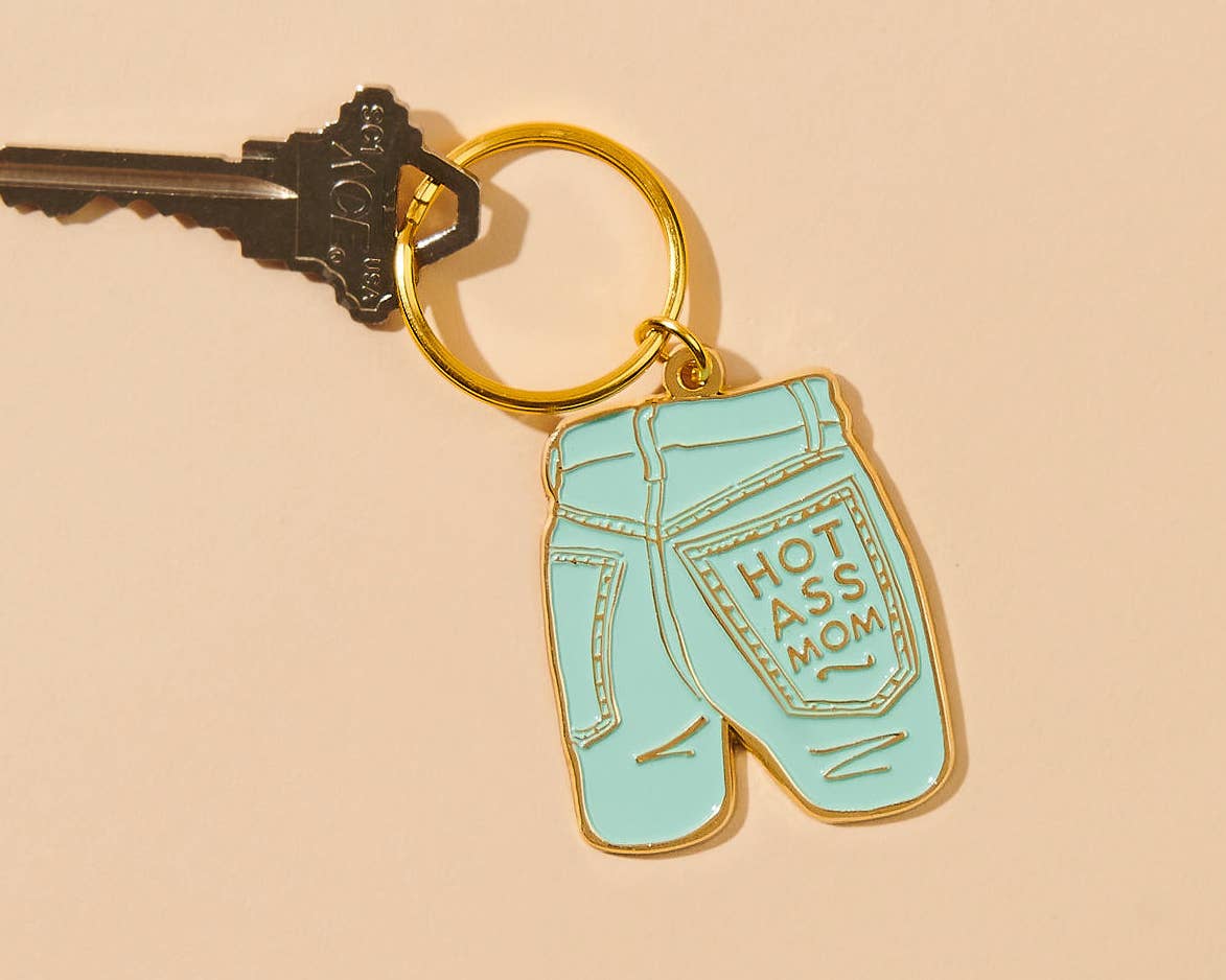 Mom Jeans Enamel Keychain - Mother's Day Gift, New Mom -Fathers Day Gift Mothers Day Spring Easter - Bag Charm