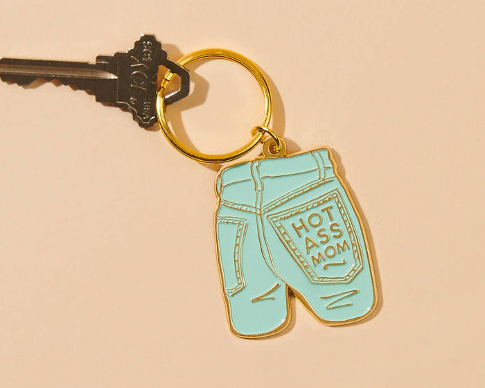 Mom Jeans Enamel Keychain - Mother's Day Gift, New Mom -Fathers Day Gift Mothers Day Spring Easter - Bag Charm