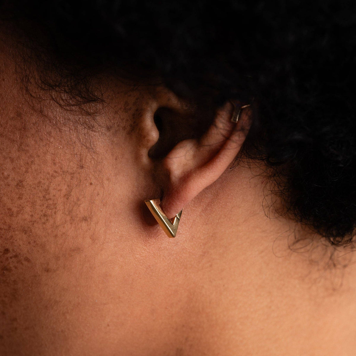Triangle Huggie Hoops