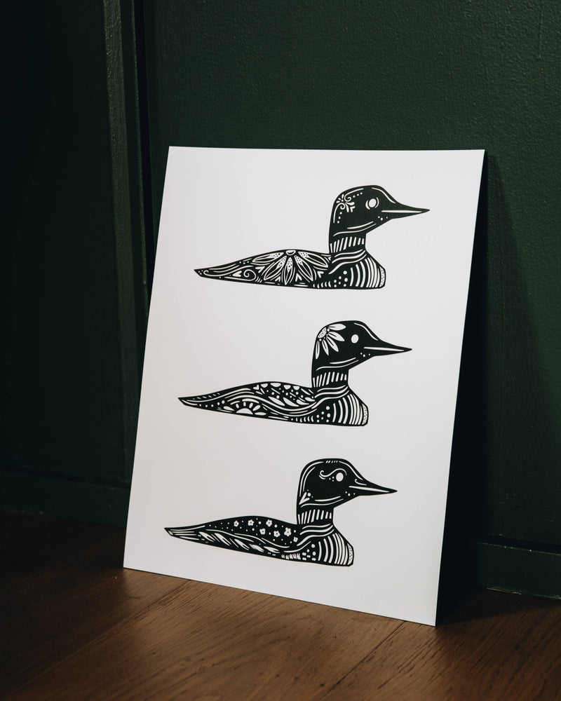 Common Loon Print Wall Art Nordic