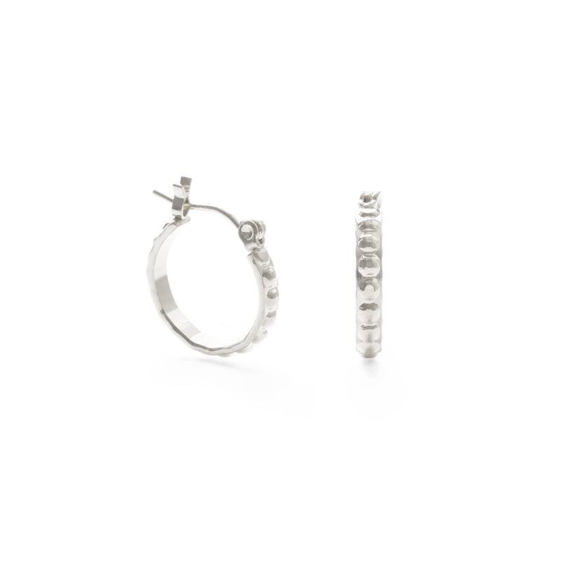 Beaded Hoops - Sterling Silver