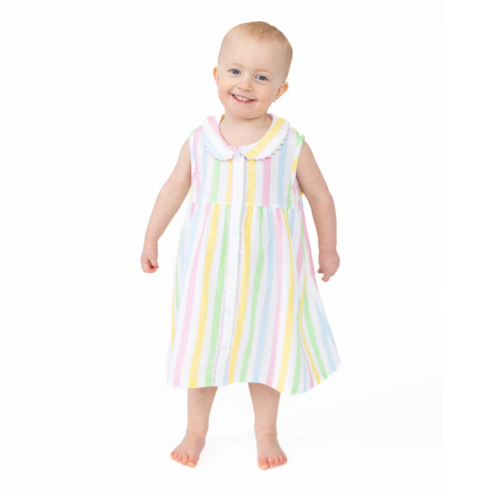 Stripes | Jill-Peter Pan Collar with Ric Rac Trim and Diaper Cover