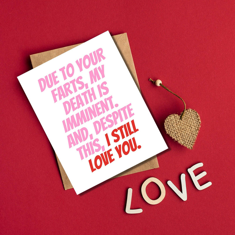 Imminent Death by Farts Valentine's Card