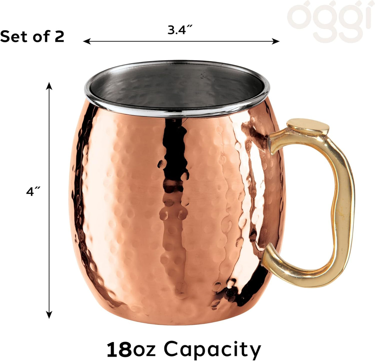Set/2 Hammered Moscow Mule Mug
