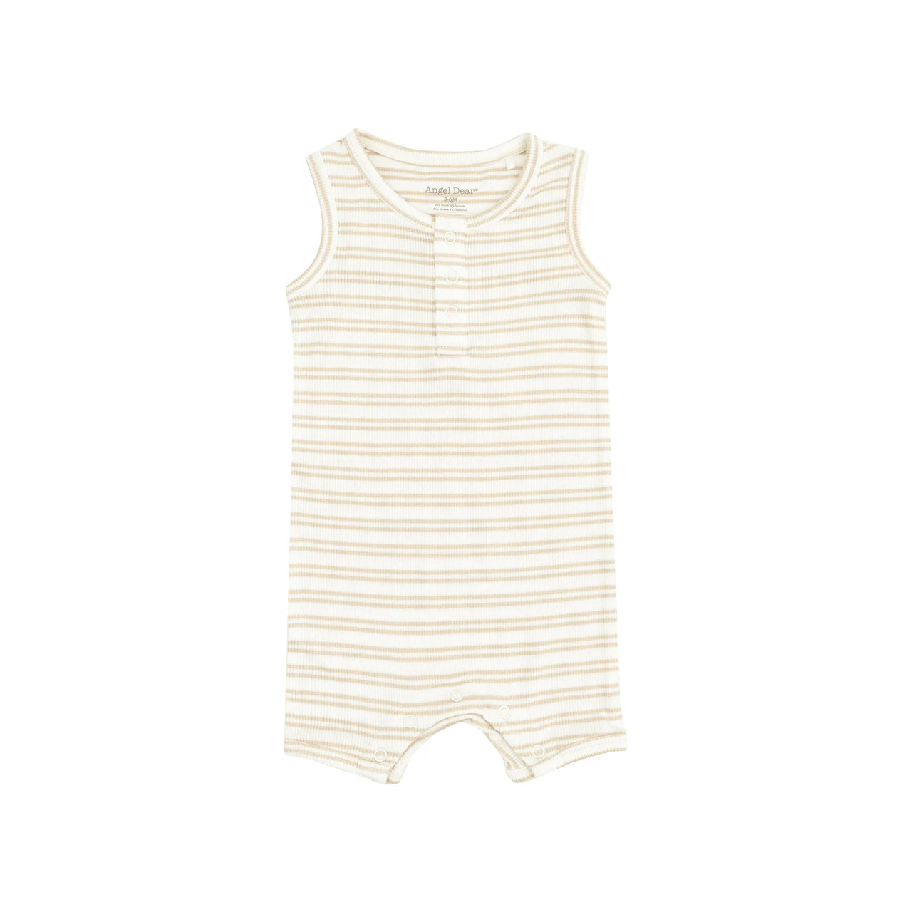 Striped Oxford Tan | Shortie Romper