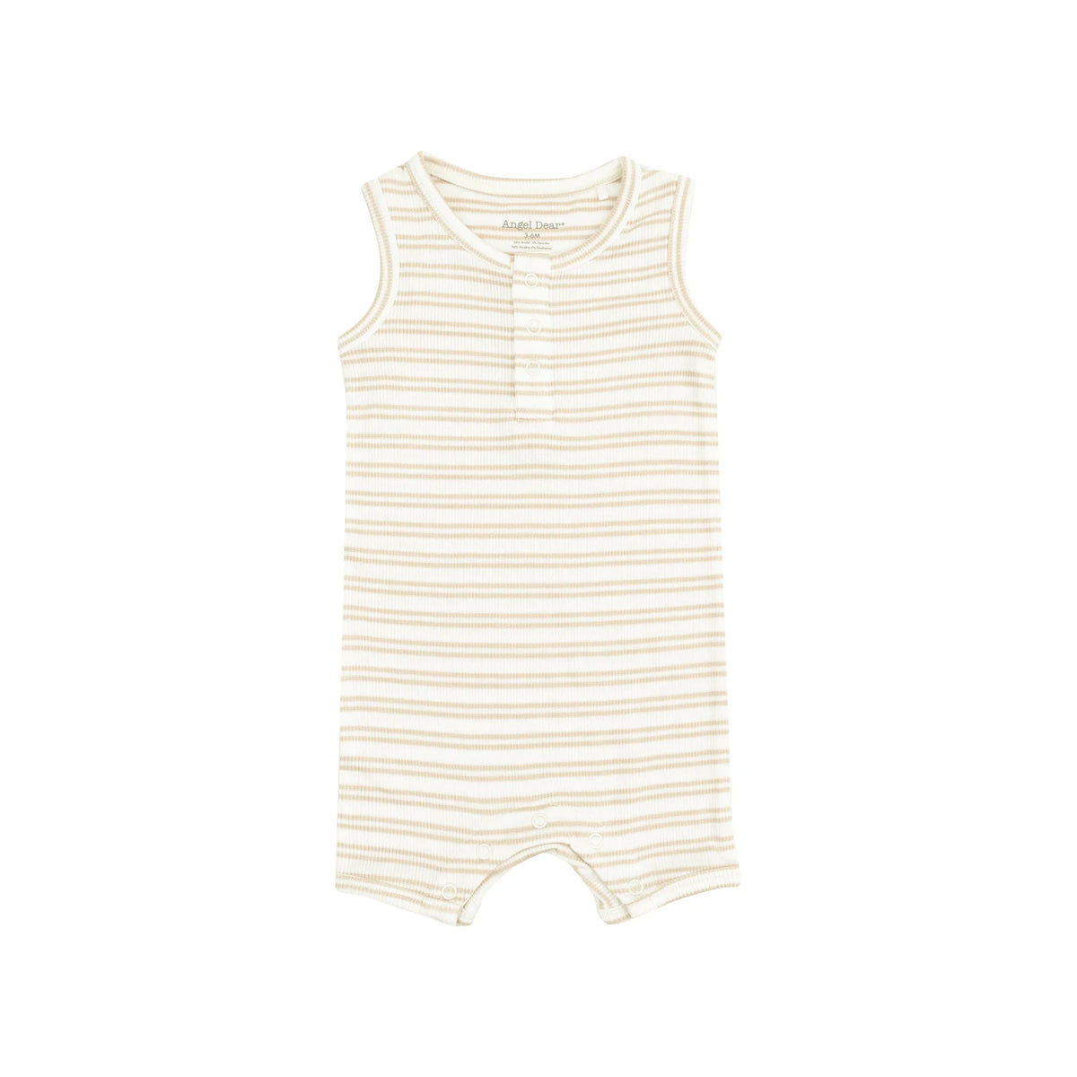 Striped Oxford Tan | Shortie Romper