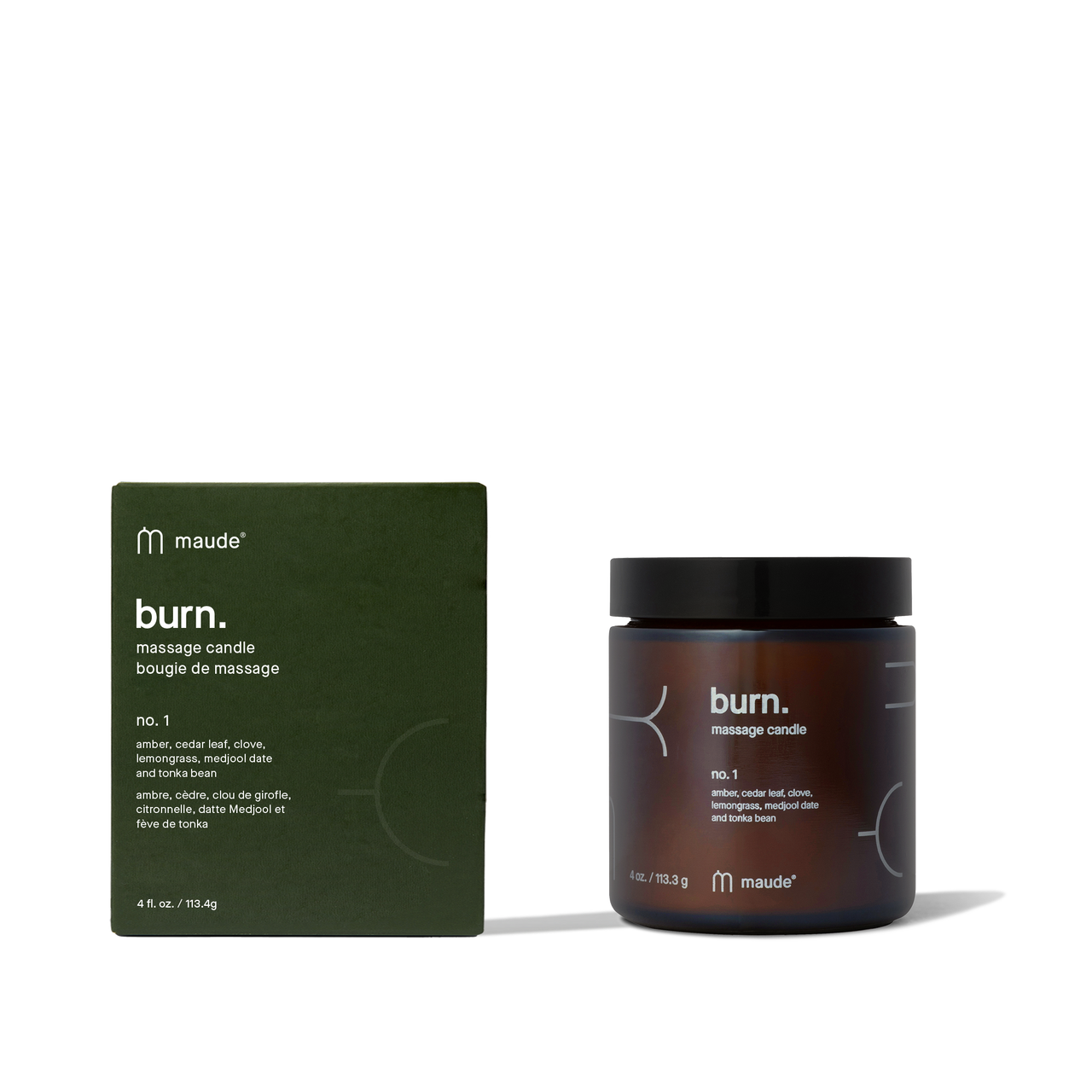 Burn no. 1 - massage candle, amber, lemongrass, gifts.