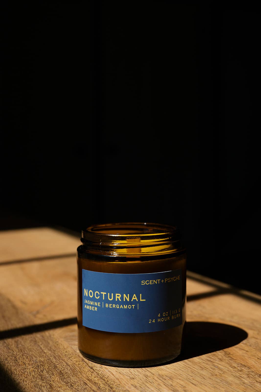 Nocturnal | Jasmine & Amber Wood Wick Coconut-Soy Candle 4oz