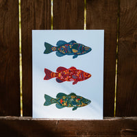 Nordic Fish Print Wall Art Cabin