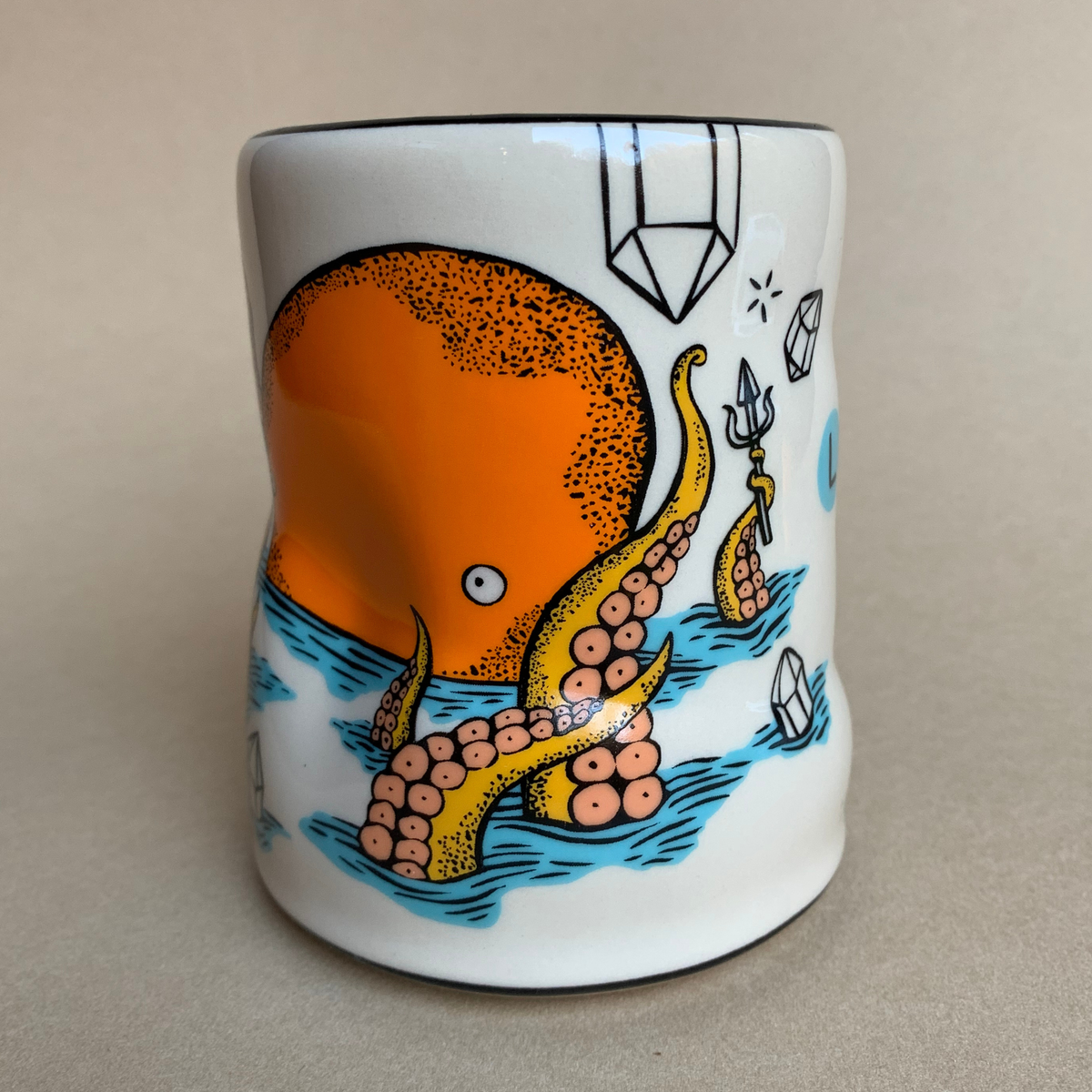 Lucky Kraken Cup - XLarge Ceramic Mug - Father's Day