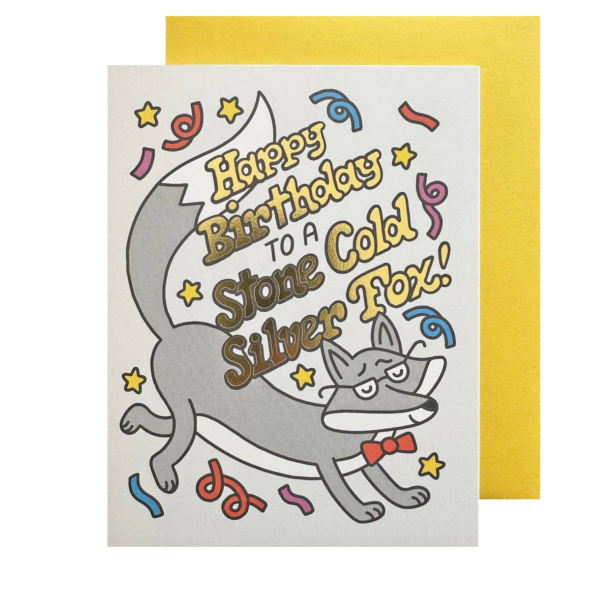 Silver Fox Birthday Card