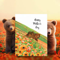 Poppy Field Bears - Mothers Day Card
