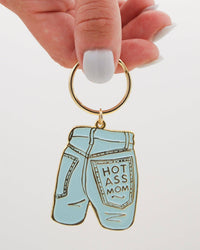 Mom Jeans Enamel Keychain - Mother's Day Gift, New Mom -Fathers Day Gift Mothers Day Spring Easter - Bag Charm