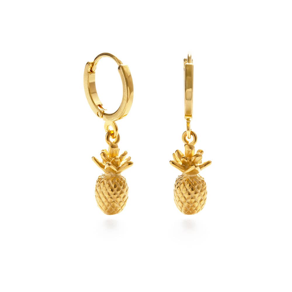Pineapple Huggie Hoop Earrings