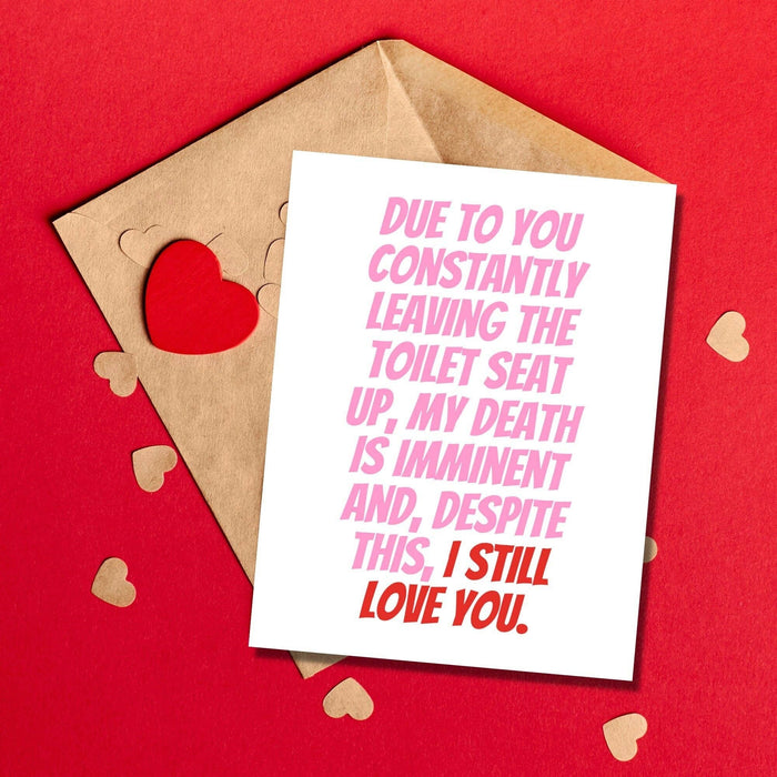 Imminent Death by Toilet Seat Card