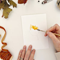 Fall leaves paintable notecards