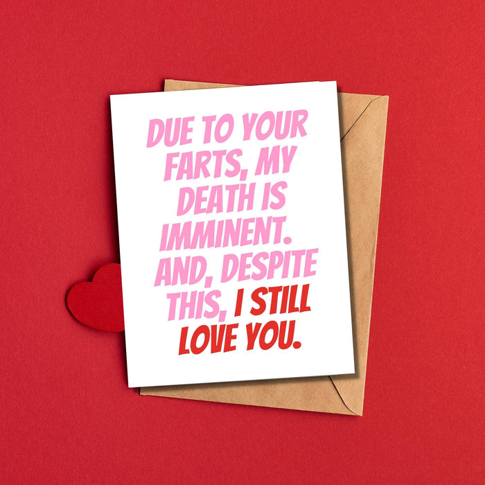 Imminent Death by Farts Valentine's Card