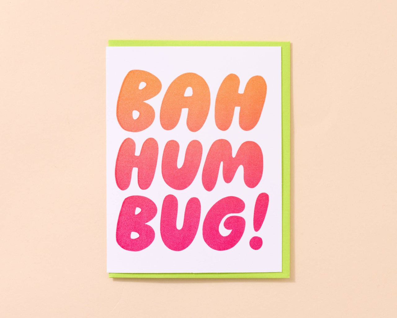 Bah Humbug Letterpress Card - Literature, Christmas, Holiday- Made in USA