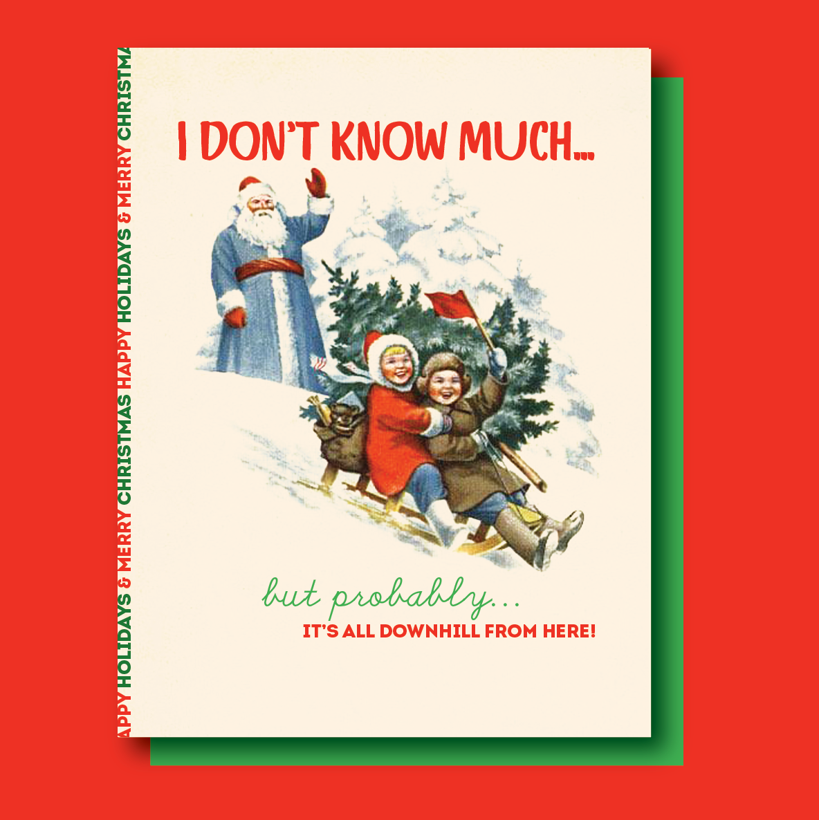 DOWNHILL! christmas holiday card