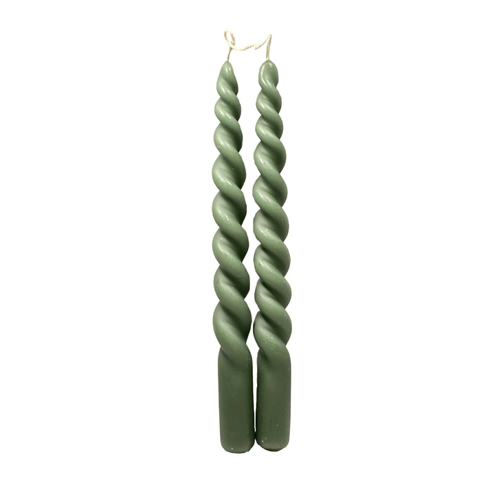 Basil Hand Dipped Twisted Taper Candle