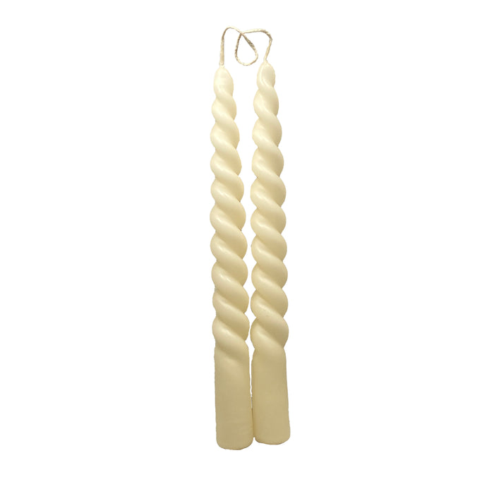 Cream Hand Dipped Twisted Taper Candle