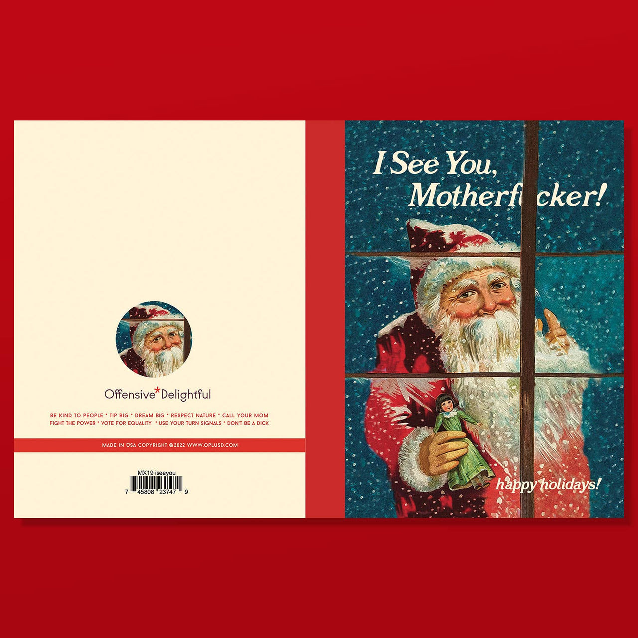 I SEE. YOU MOFO SANTA! christmas card