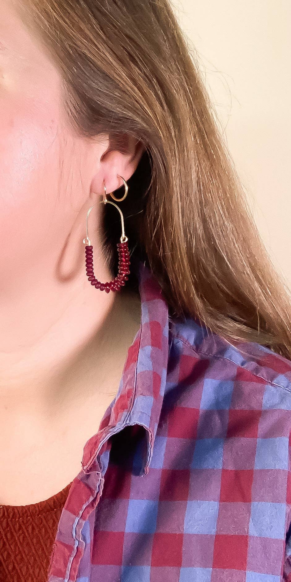 Balance Earrings- Oxblood