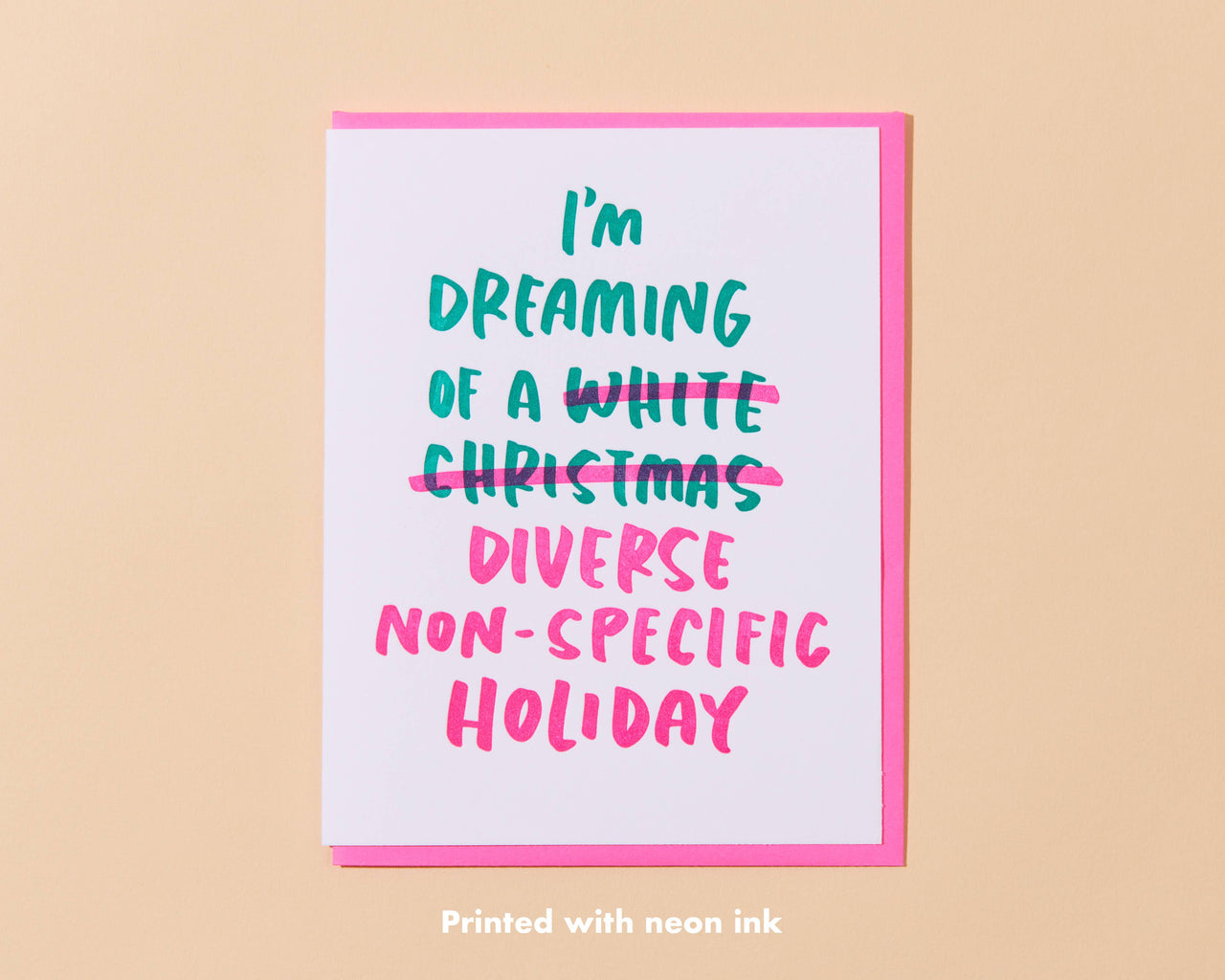 White Christmas Holiday Letterpress Greeting Card- Made in USA