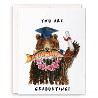 Bear Fish Grad - Funny Graduation Card