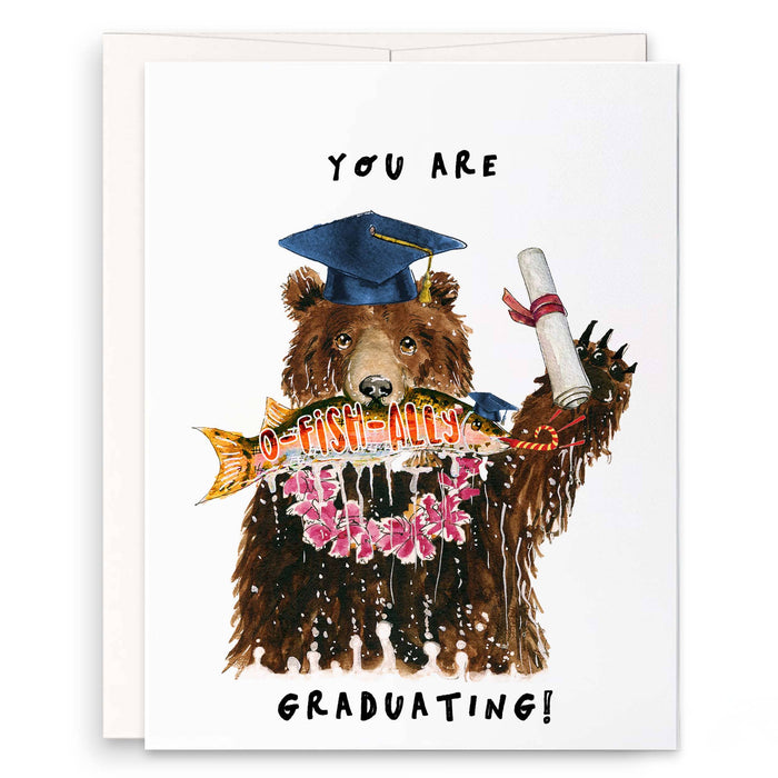 Bear Fish Grad - Funny Graduation Card