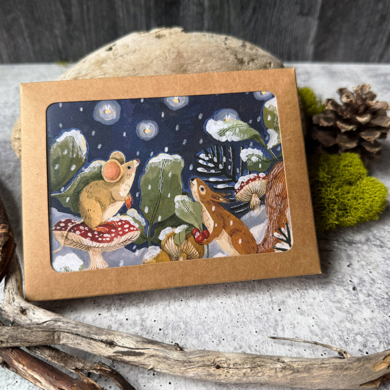 Mushroom Snow Holiday Cards (Boxed Card Set)