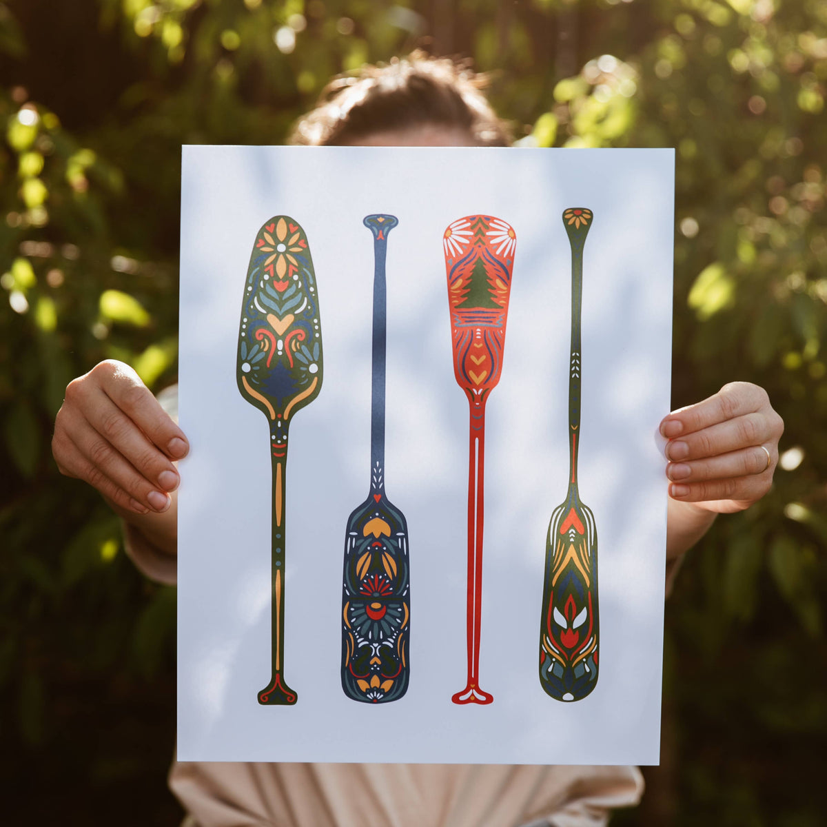Nordic Canoe Paddle Print Wall Art