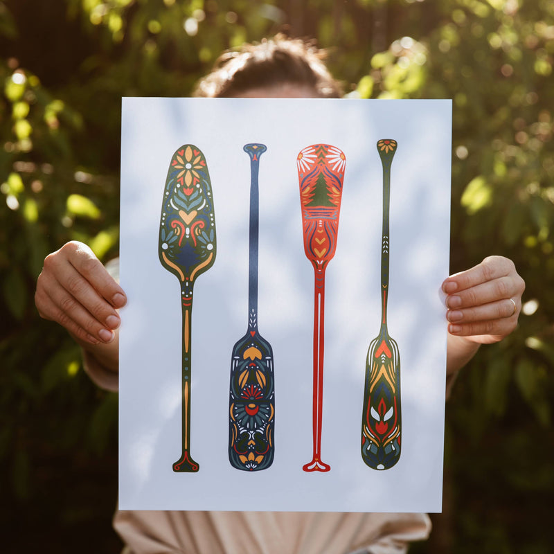 Nordic Canoe Paddle Print Wall Art
