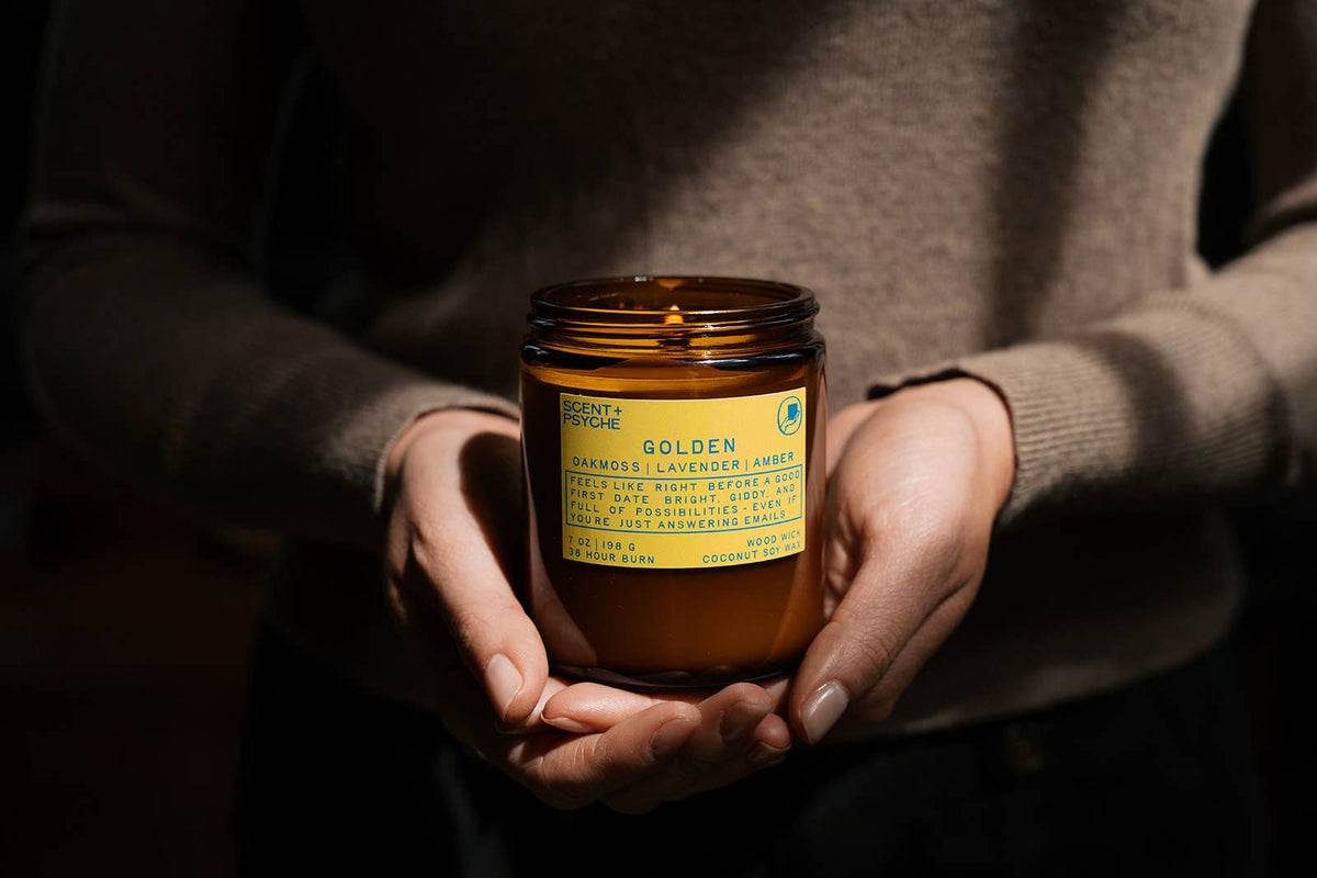 Golden | Oakmoss & Lavender Wood Wick Coconut-Soy Candle 7oz