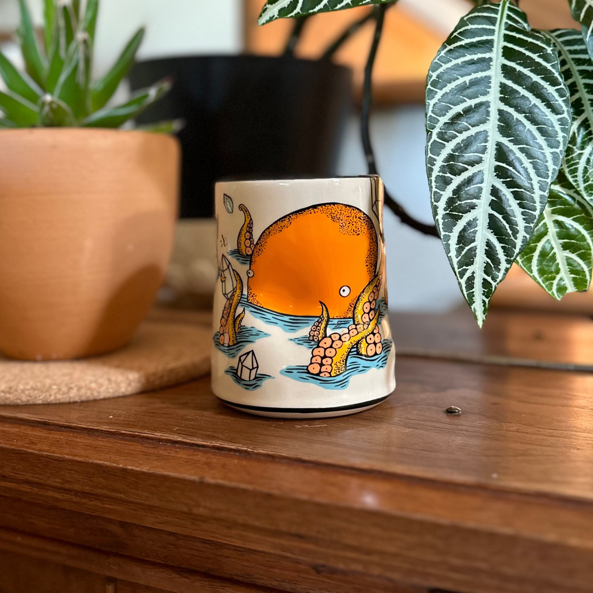 Lucky Kraken Cup - XLarge Ceramic Mug - Father's Day
