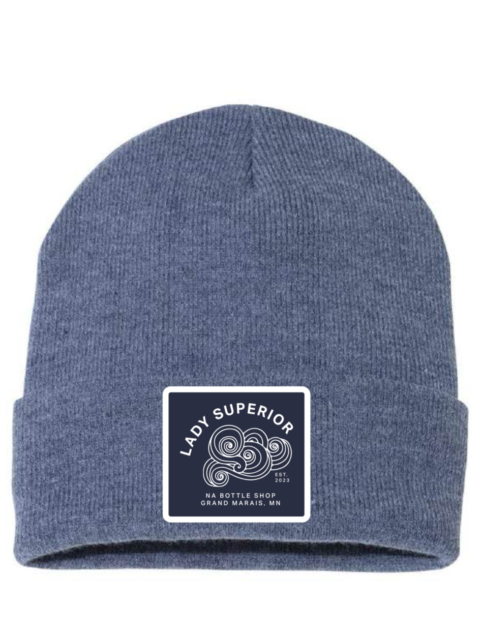 Navy | Lady Superior Beanie w/Leather Patch