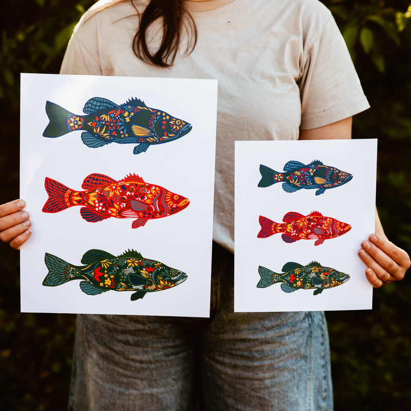 Nordic Fish Print Wall Art Cabin