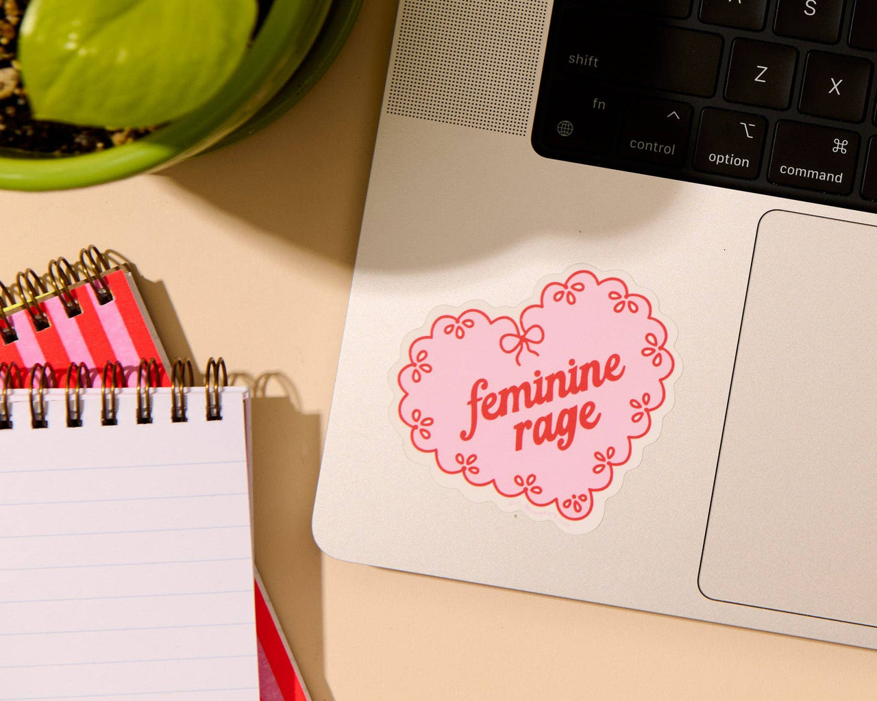 Modern Vinyl Sticker — Feminine Rage Heart — Your Gal Kiwi