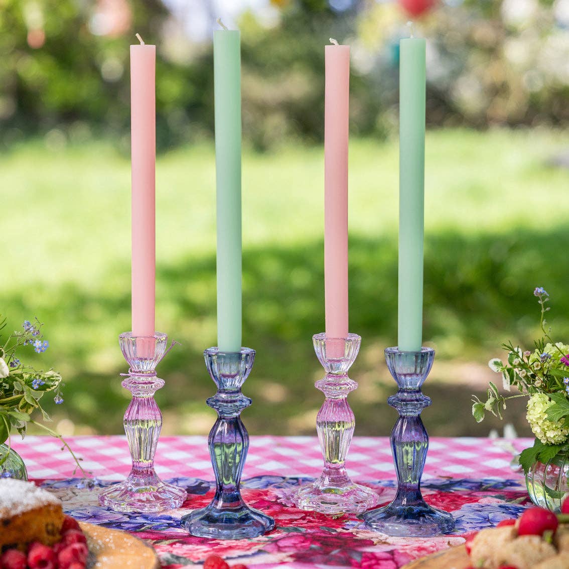 Navy Glass Candle Holder | Everyday Decor |