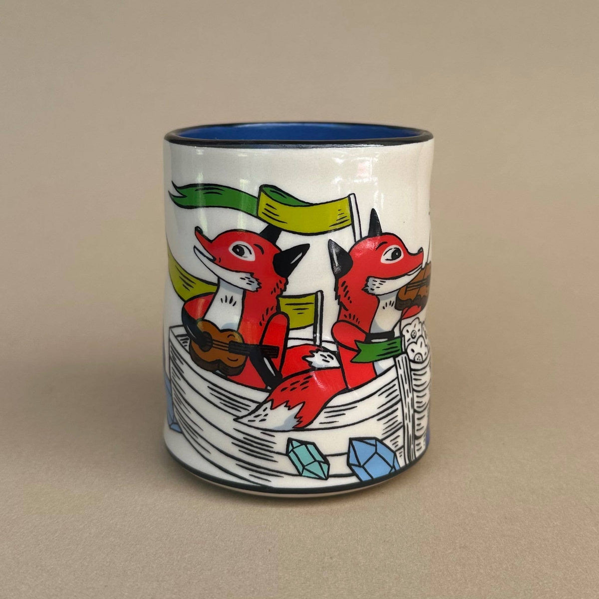 Upon A Sea - Fox - Spark Cup - Large Ceramic Mug - Boat