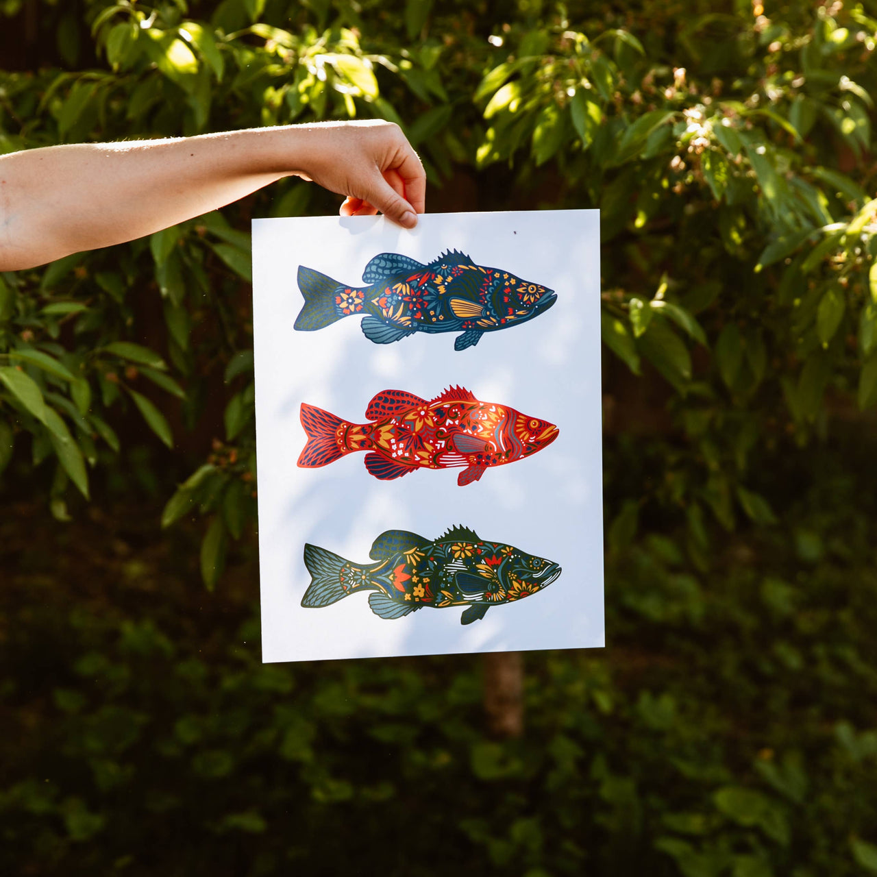 Nordic Fish Print Wall Art Cabin