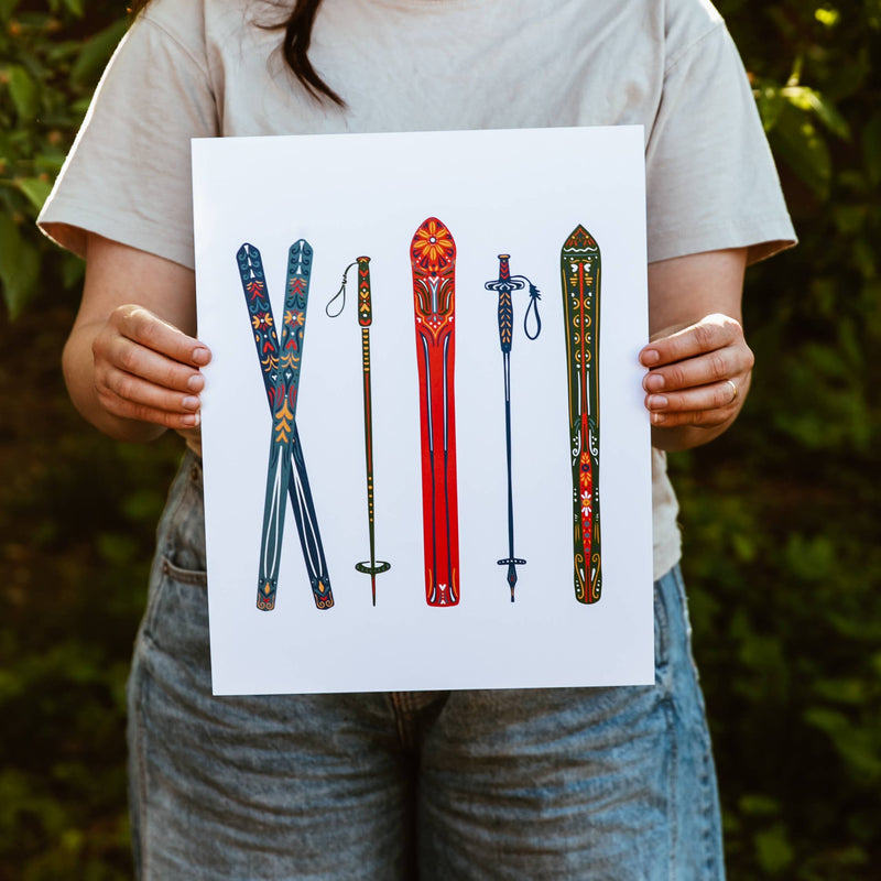 Nordic Skis Apres Print Wall Art