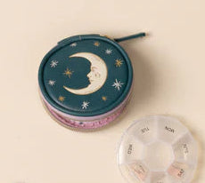 Vegan Leather Pill Case | Teal Moon