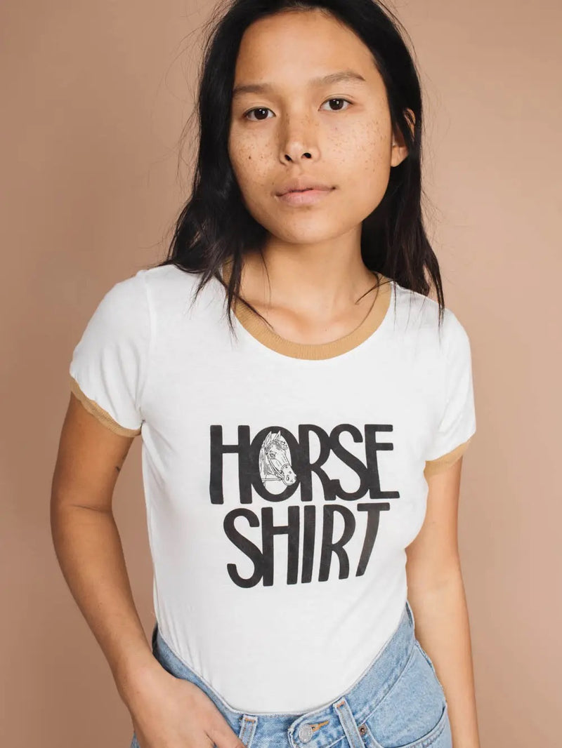 Horse Shirt Ringer Tee