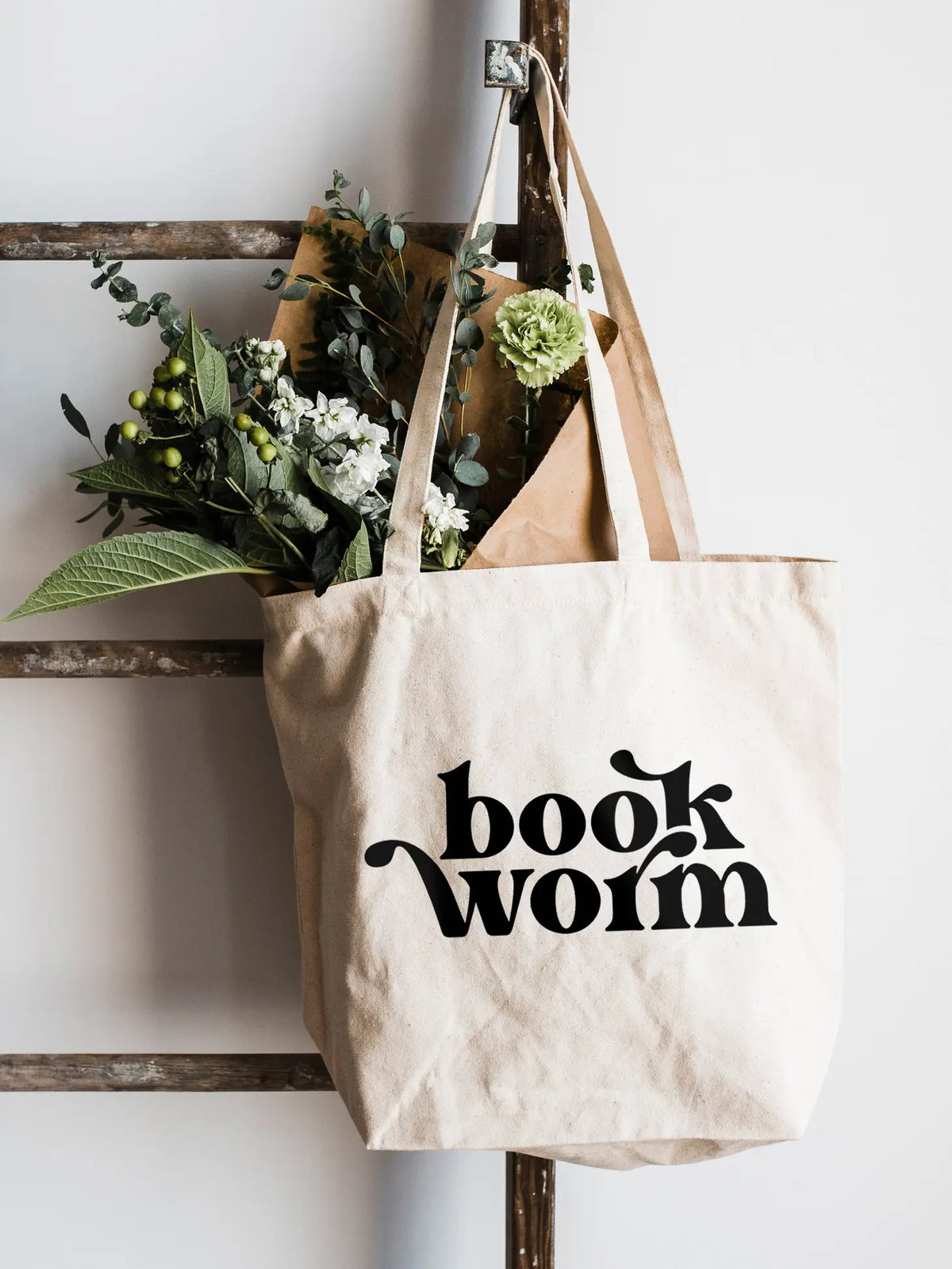 Book Worm Canvas Tote Bag