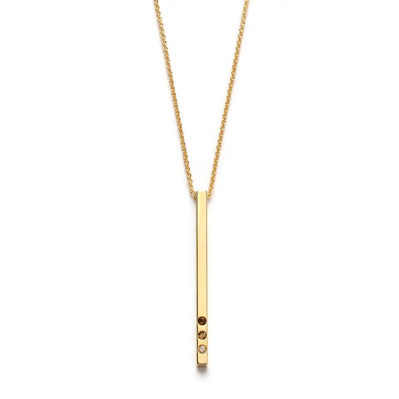 Gold Bar with Ombré Crystals Necklace