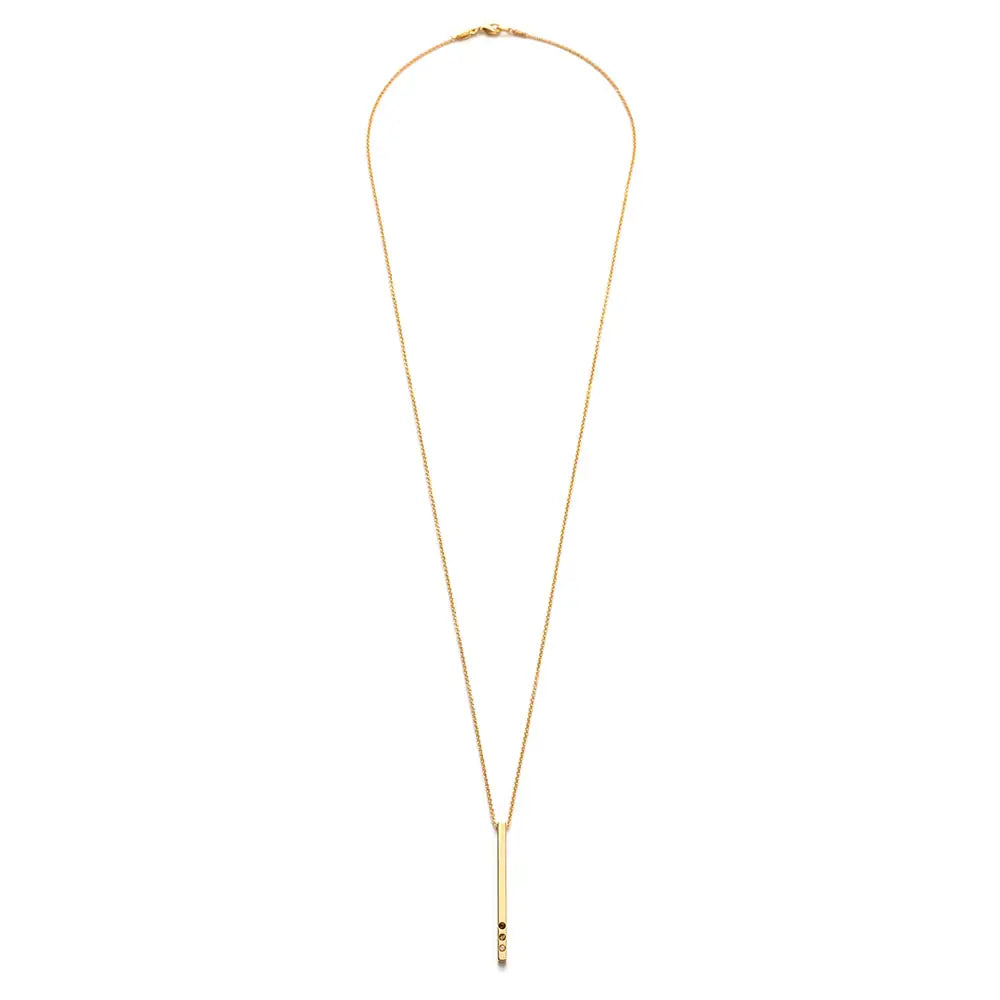 Gold Bar with Ombré Crystals Necklace