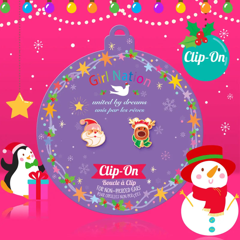 Santa & His Reindeer | Clip On Cutie Earrings