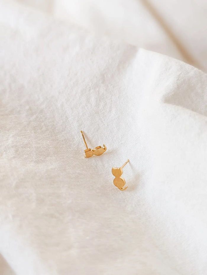 Deux Petits Cats Gold Plated Earrings